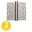 Charnière à roulement à billes carré carrée 4,5 po x 4,5 po avec goupille non amovible - ensemble de 3-14071309