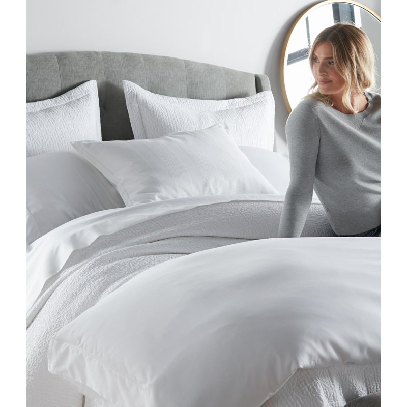 Couvre-lit 100% coton Olivia, Couvre-lit / courtepointe très grand, Blanc