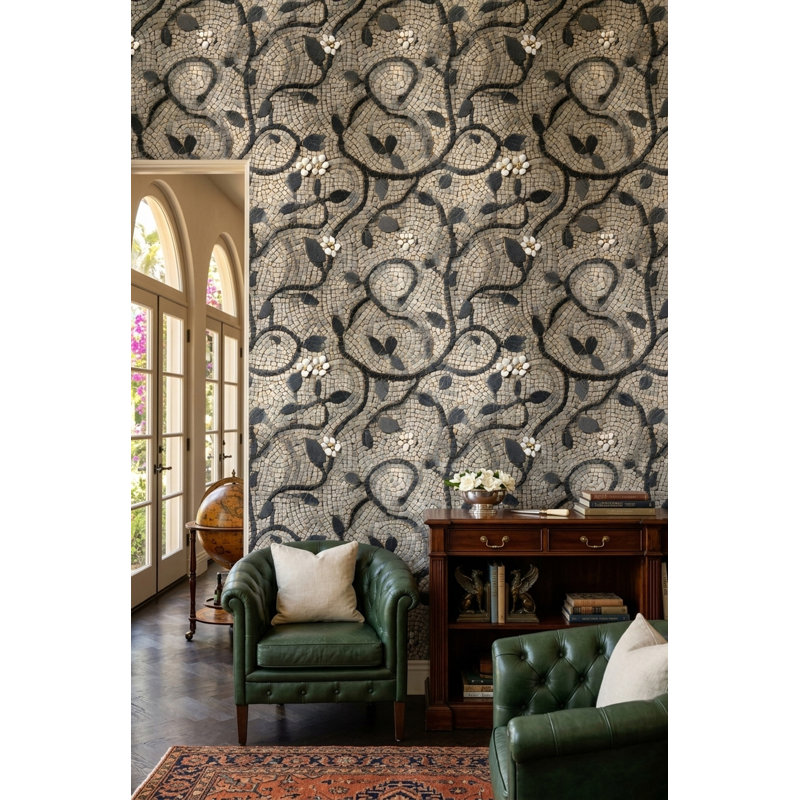 Papier peint pierre avec mosaïque en mosaïque, Non tissé, non collé