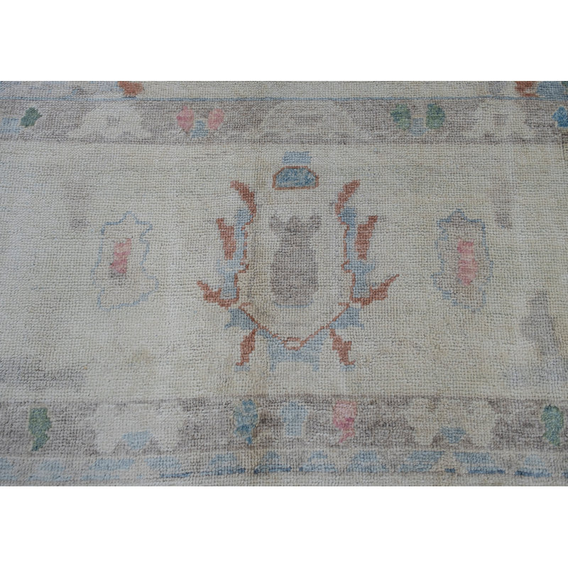 Tapis turc Oushak fait à la main 12 pi 8 po x 21 pi 3 po