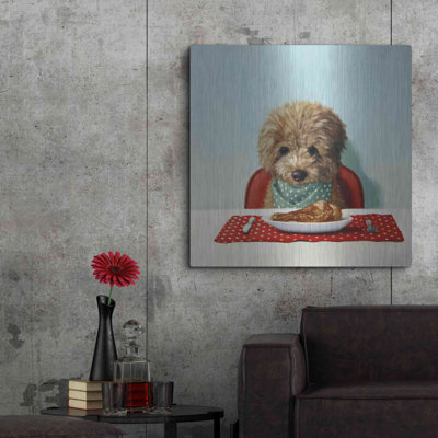 «Puppy Chow» par Lucia Heffernan - reproduction de dessin non encadrée sur métal