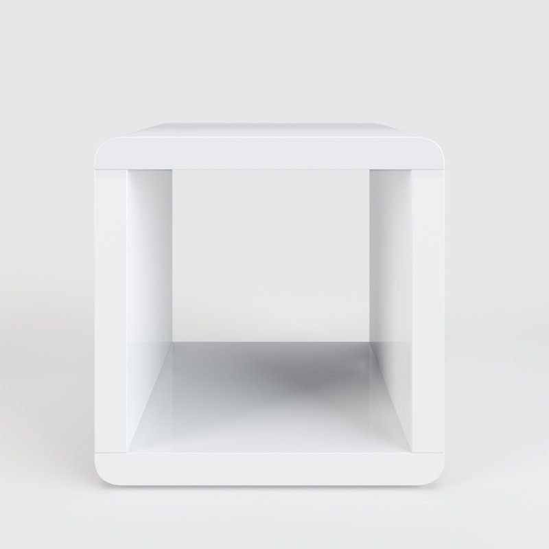 Lucian Pedestal End Table, White