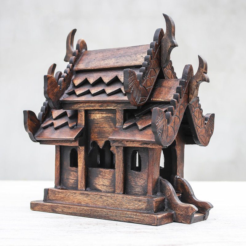 Vihara Spirit House Teak Spirit House Sculpture