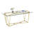 Armendariz Coffee Table with Glass Top and Gold Metal legs, Rectangle Cocktail Table