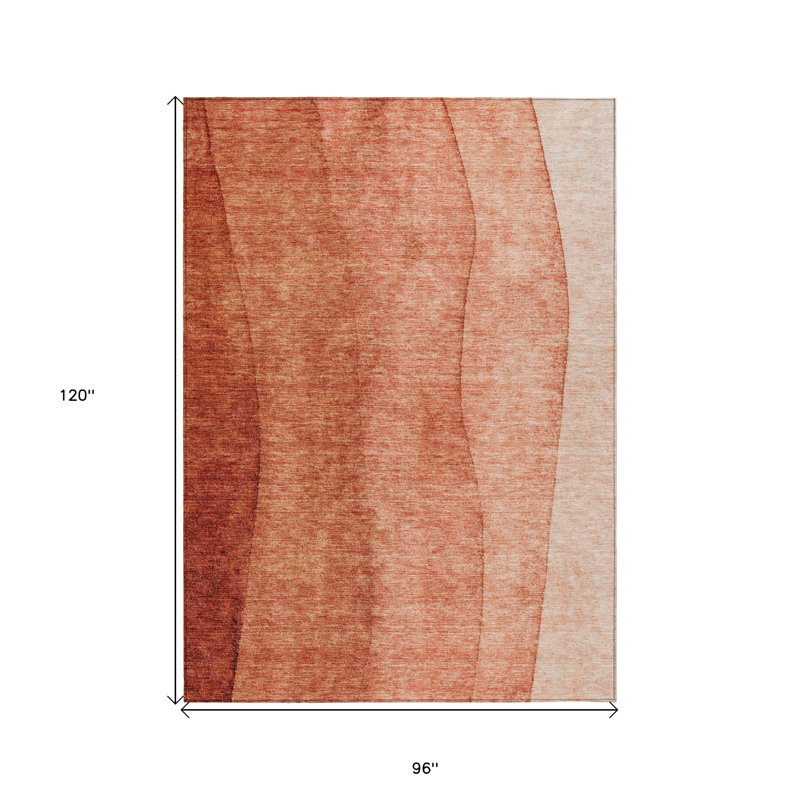 Tapis extérieur lavable en cuivre et terre cuite 8 pi x 10 pi