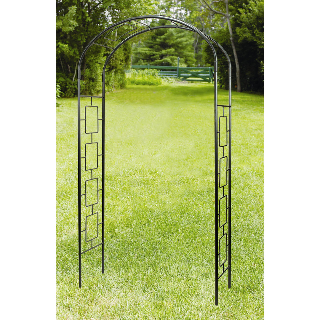 Nansi 55'' W x 21'' D Iron Arbor in Black Red Barrel Studio®