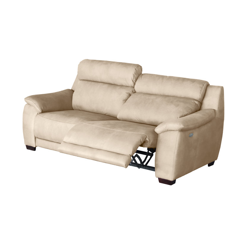 Nedia 2 Seater Power Reclining Upholstered Sofa, Cream