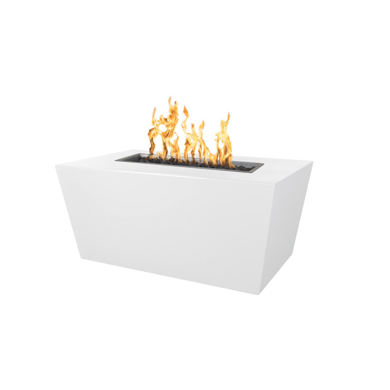 Mesa Steel Smokeless Fire Pit Table, 24" H x 48" W x 24" D, White, Propane