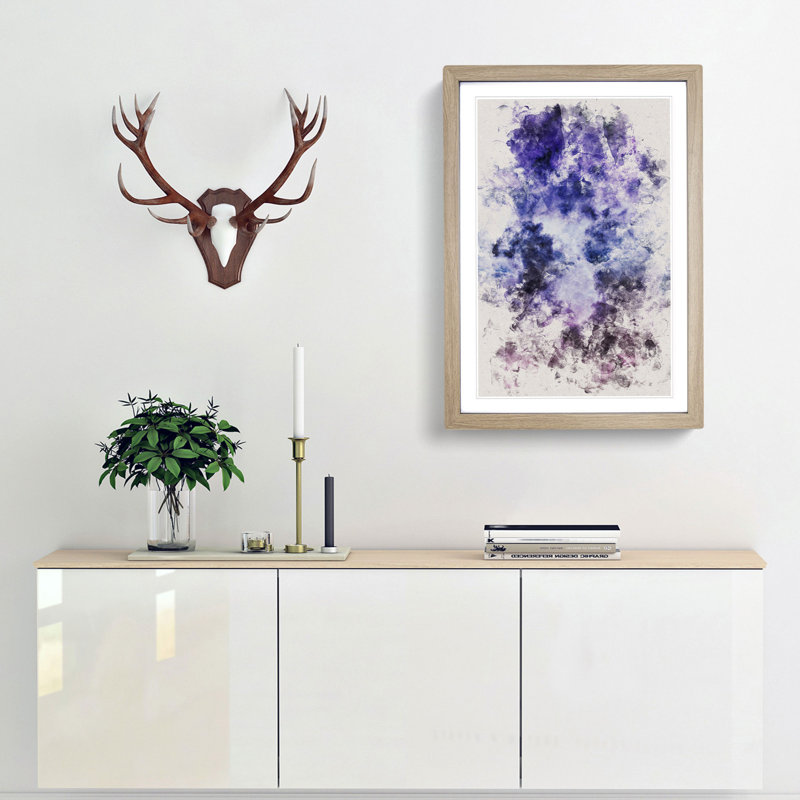 Purple Clouds - Picture Frame Painting Print, 87cm H x 62cm W x 2cm D, Oak Framed