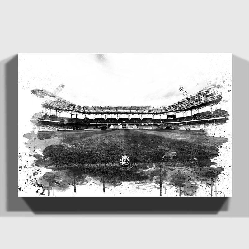 Football Pitch Ball - Wall Art, 50cm H x 76cm W, Wrapped Canvas