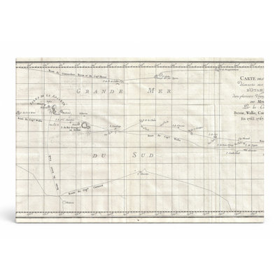 Carte des îles Découvertes - Otahaïti (1769) - Art mural sur toile paysage