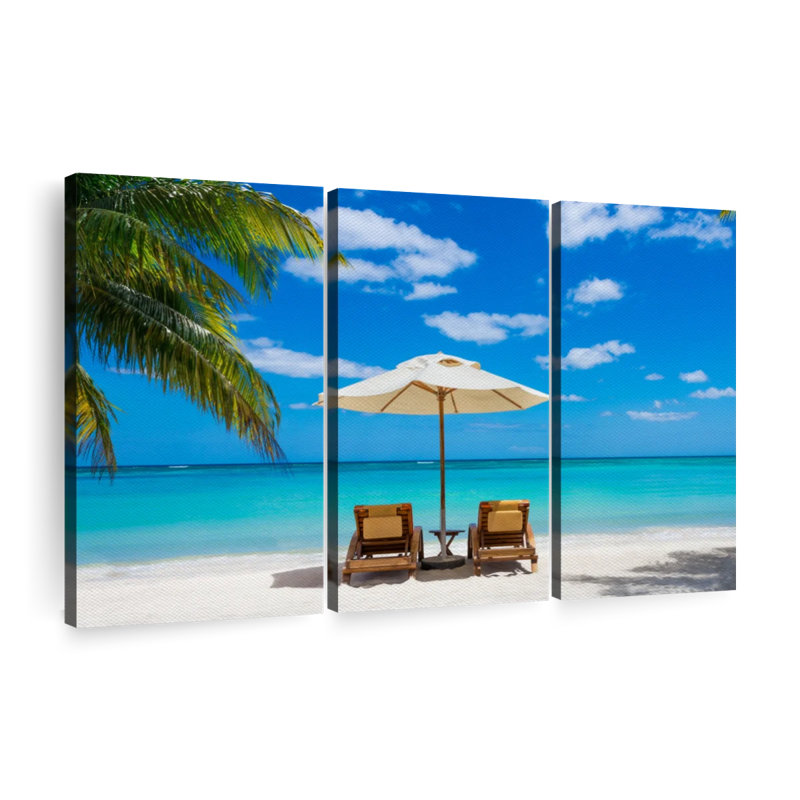 «Beach Deckchairs», 3 pièces, H 28 po x l 45 po