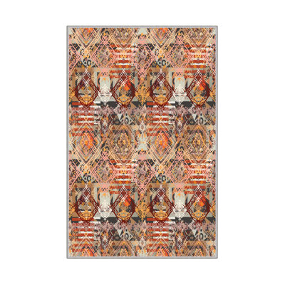 Luxurious Woven Carpet Rug, 2.6 x 4.0 ft | 100% Polyester, 0.4 in Pile Height | Antibacterial & Non-Slip PVC Dot Underside | Machine Washable, 3D Digital Printing | Perfect for Living Room & Bedroom Decor