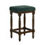 Ensemble de 2 tabourets de comptoir en bois massif de style campagnard rembourrés avec pieds tournés-2140772600-2140772604