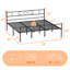 Structure de lit plateforme en métal rétro avec tête et pied de lit, espace de rangement sous le lit de 12,6 pouces, fabrication stable et silencieuse, aucun sommier tapissier requis-133713161