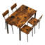 Ensemble de 5 pièces de mobilier de salle à manger moderne en métal et en bois pour 4 personnes, chaises de table de salle à manger