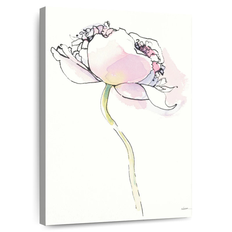 Harneck - Somniferums roses simples I sur blanc, H 51 po x l 34 po
