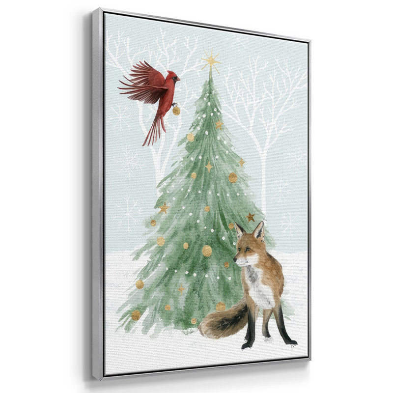 Noël en forêt, collection B, H 25 po x l 17 po x P 1,5 po, Gris