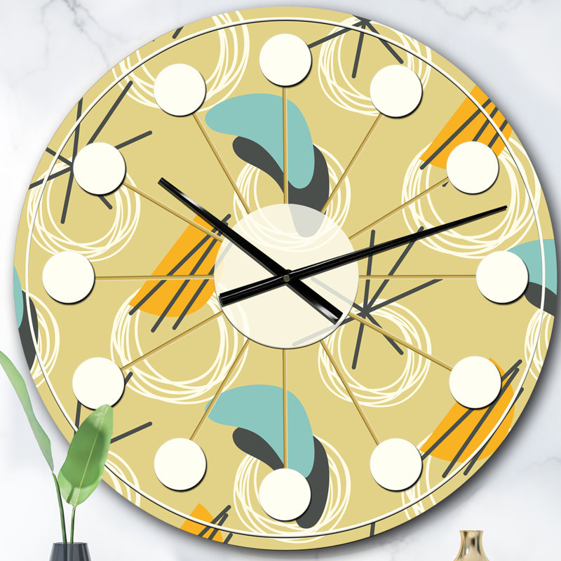 Horloge murale rétro Mid-Century, Surdimensionné