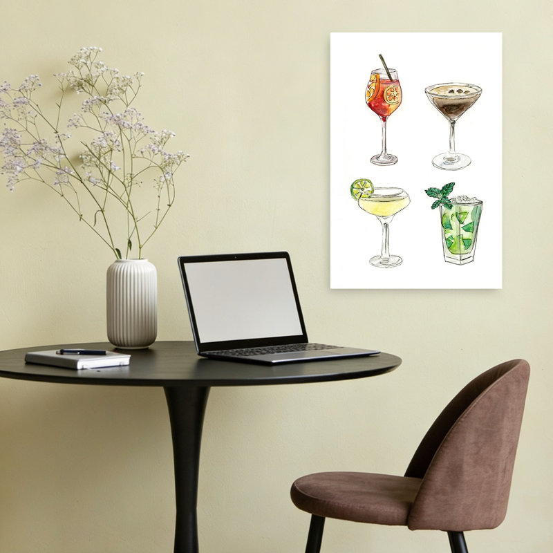 Affiche murale d'été aux fruits, cocktails classiques et contemporains, 24" H x 16" W