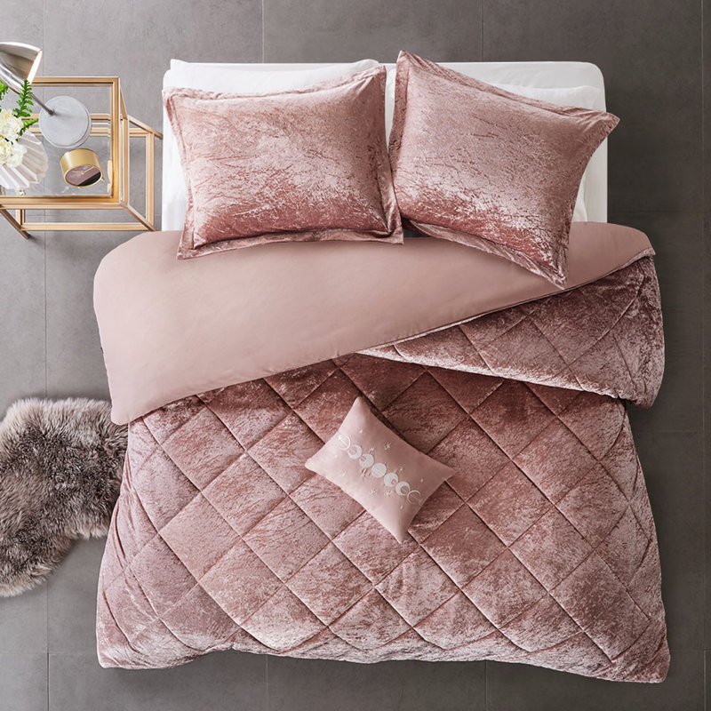 Housse de couette pour lit rembourré en microfibre Blush, Rosé, Housse de couette simple / simple TG + 2 pièces
