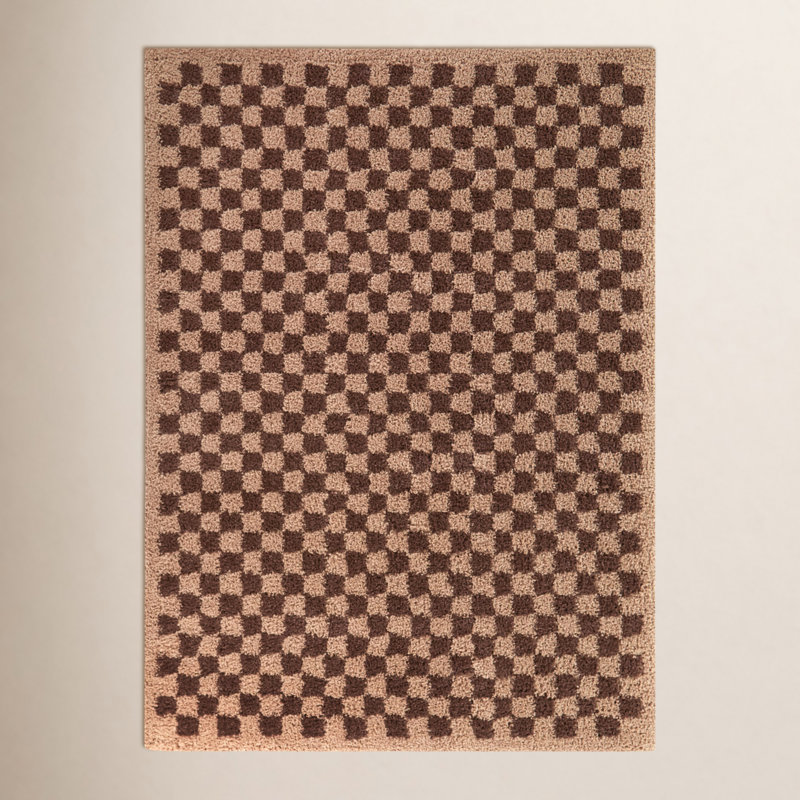 Tapis à poil long à carreaux marcheur Walker, Rectangle 6 pi 7 po x 9 pi