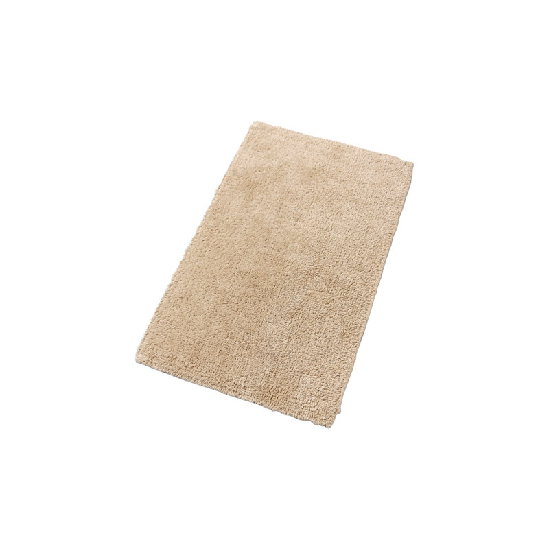 Reversible 100% Cotton Rectangle Bath Rug, Stone