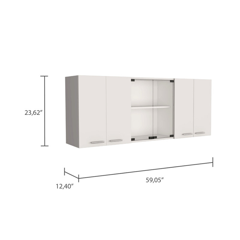 White And Light Oak 2-Piece Kitchen Set, Kitchen Island And Wall Cabinet