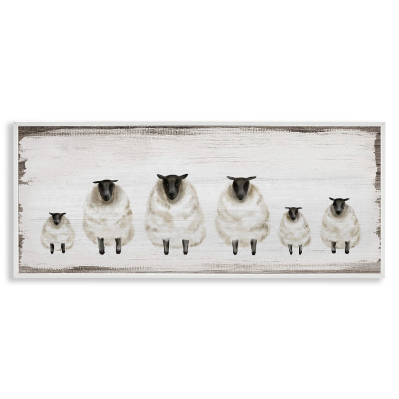 Fluffy Farm Sheep Herd Rustic Country Animals