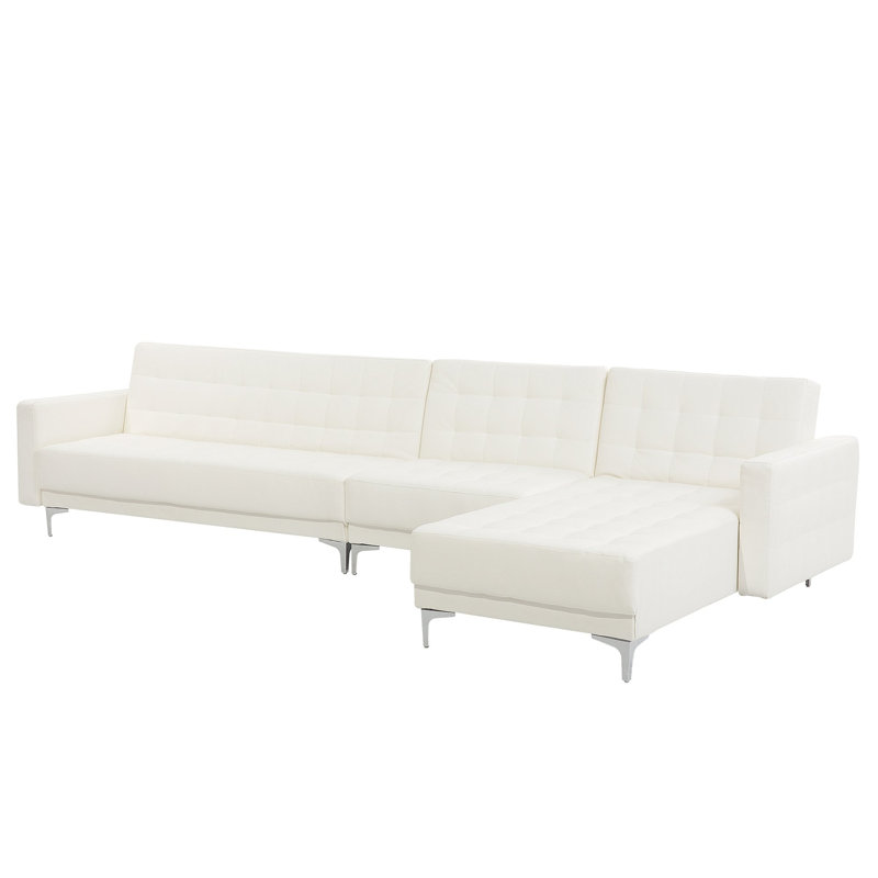 Finnegan 5 Seater Faux Leather Sofa Bed, Right