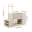 Commode pour îlot de 60 po avec comptoir en verre, rangement pour bijoux, bar et banc 60 po Modern