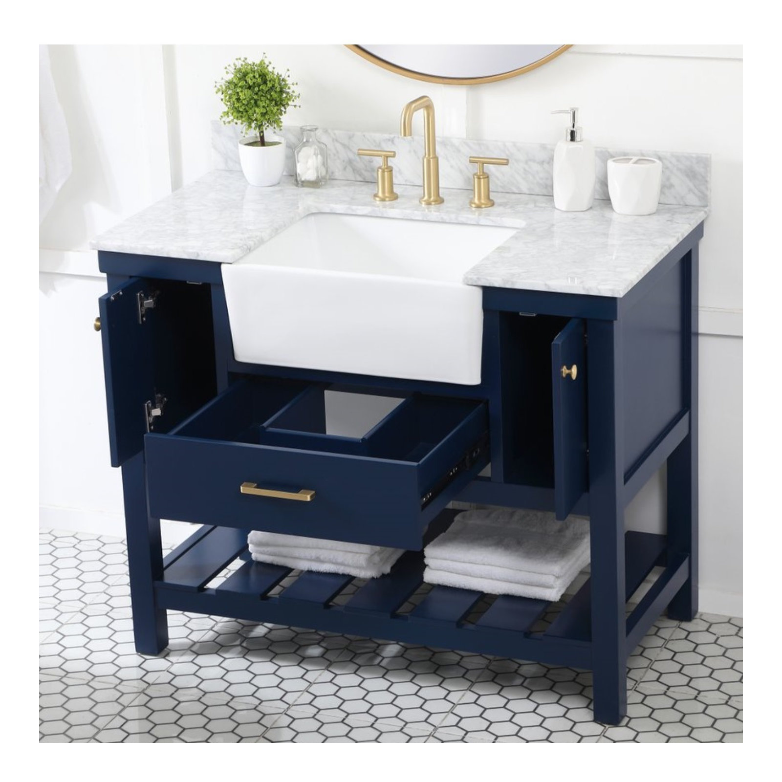 Pelaghia 42'' Single Bathroom Vanity, Blue
