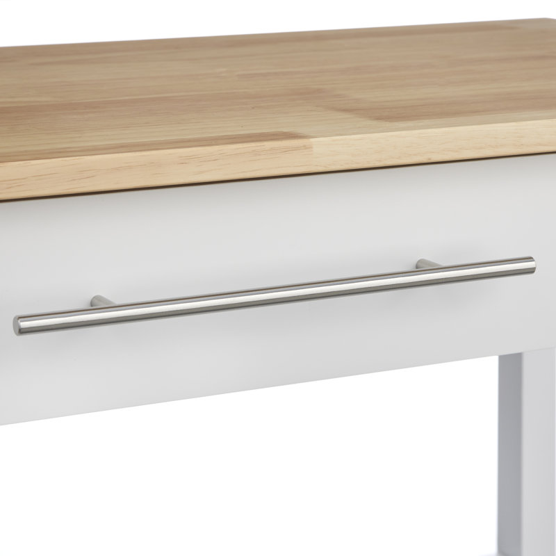 Wydell Solid Wood Top Kitchen Island, White