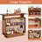 47.24 Inches Farmhouse Caramel Brown Rattan Home Bar Unit, 4-Tier Liquor Cabinet With Stemware Racks For Living Room