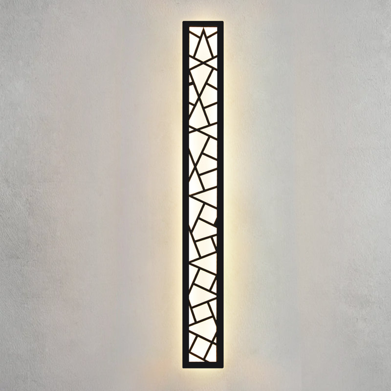 Lampe murale d'extérieur en aluminium Sabid, H 45,27 po x l 4,7 po x P 1,9 po