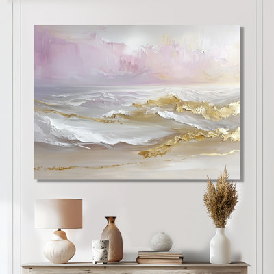 Minimalisme, plage dorée pure IV - plage côtière, art mural large