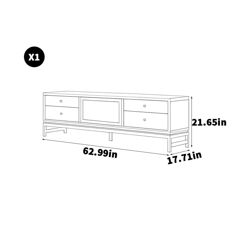 Nouveau meuble télé chinois moderne en bois massif, Brun