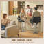 HOMCOM Bar Stools Adjustable Swivel with Armrest Set of 2 Black