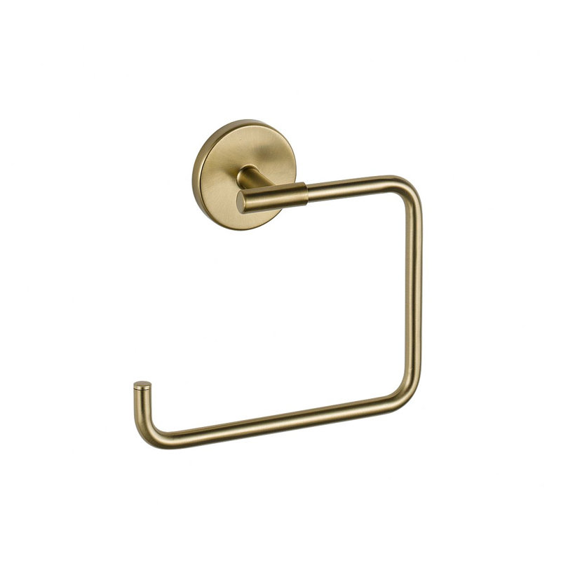 Anneau porte-serviette carré ouvert à fixation murale, accessoire et quincaillerie de salle de bain Trinsic, Bronze champagne