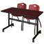 Table gigogne d'appoint Nevjana, 2 chaises empilables-32962089-32962092-32962098