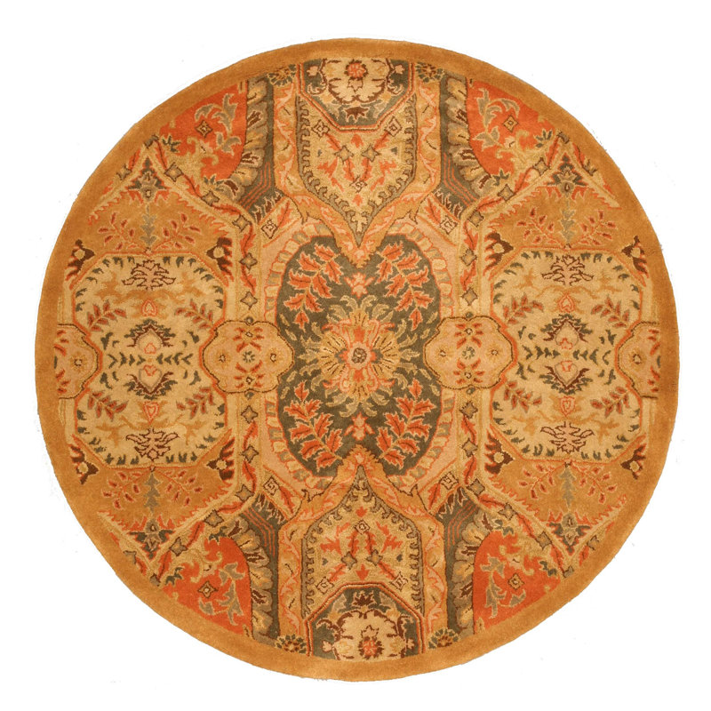 Ophelia Bianca Orange Hand Tufted Wool Rug, Round 7'9"