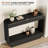 43" Console Table For Entryway With Storage Shelf, Modern Wood Sofa Table Behind Couch, Curved Edge Hallway Table For Living Room, Foyer & Entryway-291390744