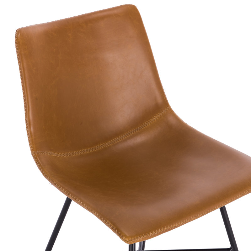 Chaise en cuir Bela, Simili cuir brun clair