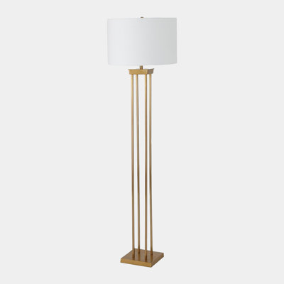 Four Pillar Floor Lamp-Satin Brass