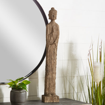 Sculpture décorative beige en médaillon Petroskey
