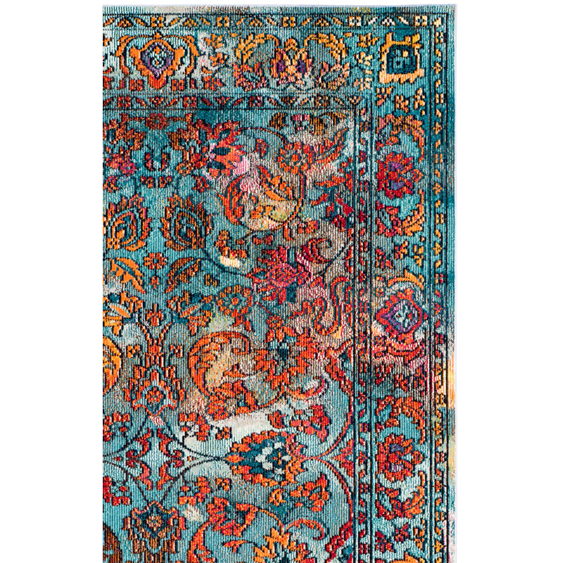 Crystal Performance Floral Rug, Square 7'