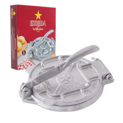 Estrella 7.5 Inch Cast Iron Tortilla Press And Tostonera, Perfect For Mexican Food -  L15101