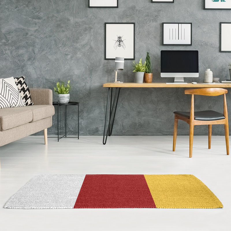 Tapis de zone rouge/jaune, Rectangle 8 pi x 10 pi