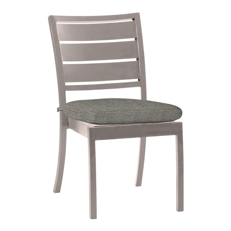 Chaise d'appoint en aluminium Charleston - Huître, Pas de soudure, Écorce Intermix, Huître