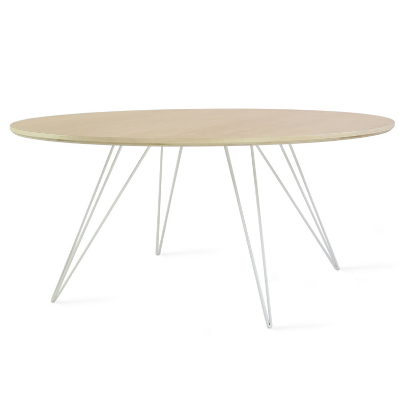 Williams Single Coffee Table, White, 18" H x 40" L x 40" W, Maple
